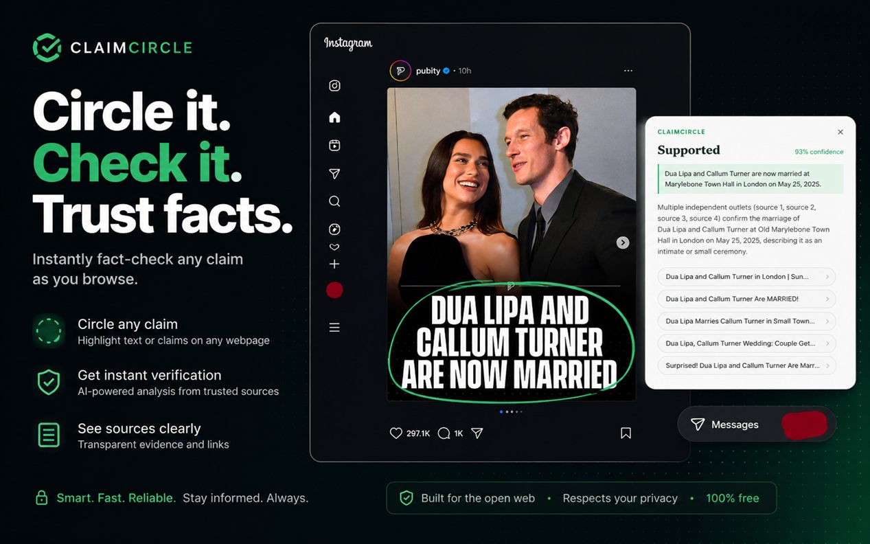 ClaimCircle checking a claim on Instagram